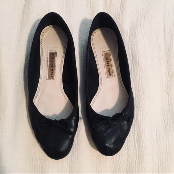 Zara | Leather Ballerinas with Bow Detail - Picture 3 of 6